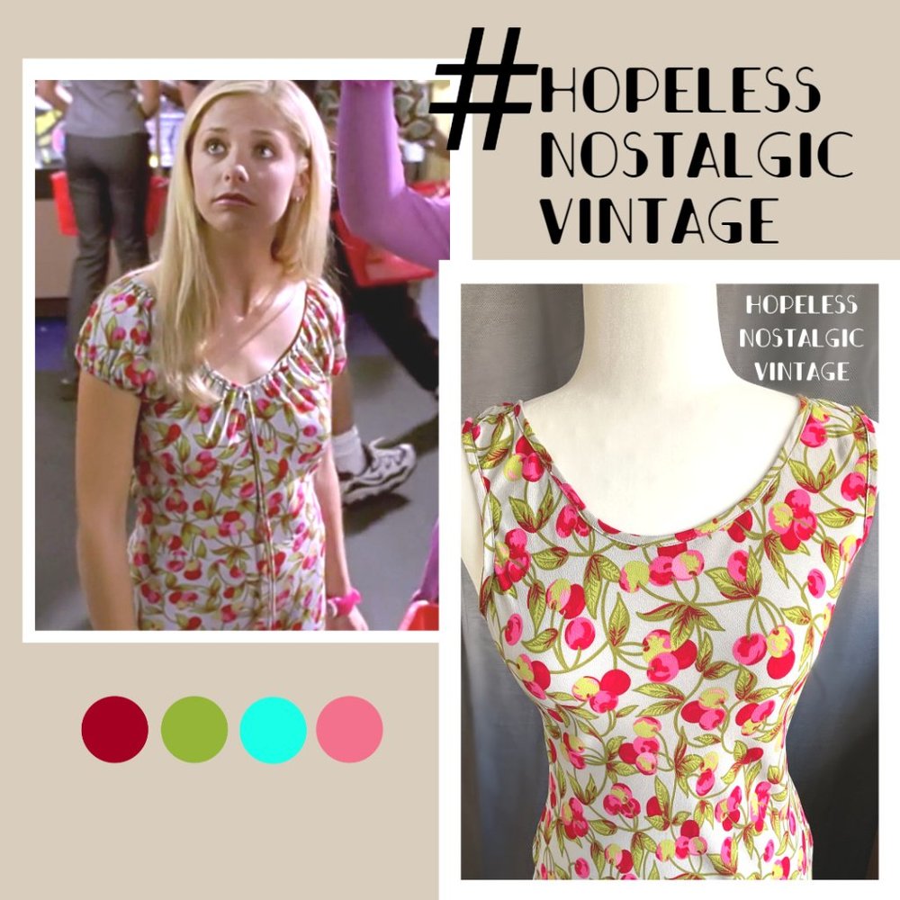 Vintage Betsey Johnson Cherry Print Dress similar to the one ASO Buffy